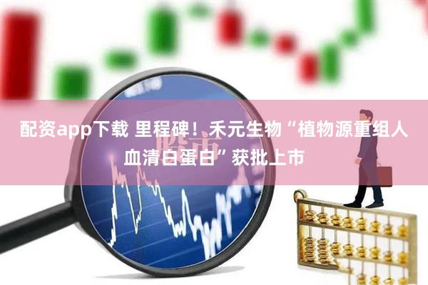 配资app下载 里程碑！禾元生物“植物源重组人血清白蛋白”获批上市
